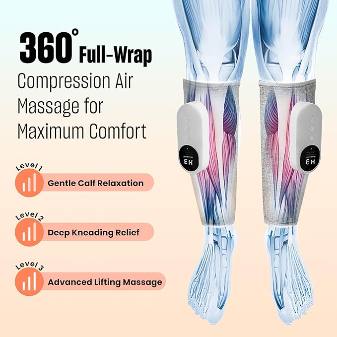 Portable & Adjustable Compression Leg Massager